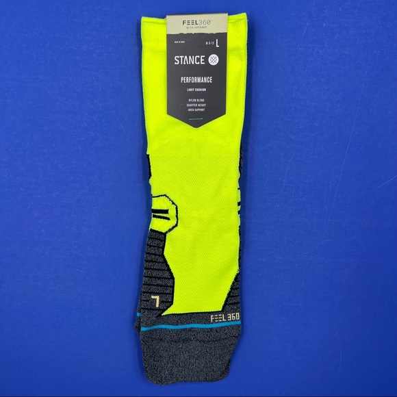 🆕 Stance Hyper Road Quarter Athletic Performance Running Socks Volt Green Large